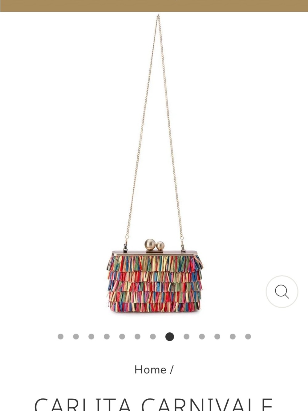 Olga Berg Rainbow Fringe Clutch with Gold Ball Clasp - Picture 9 of 12